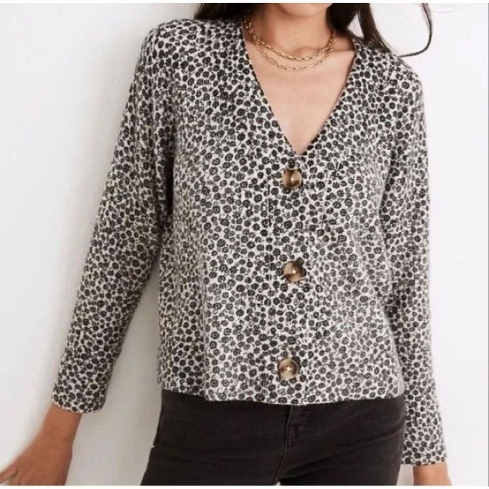 Madewell Cameron Ribbed Cardigan in Vintage Daisy XS